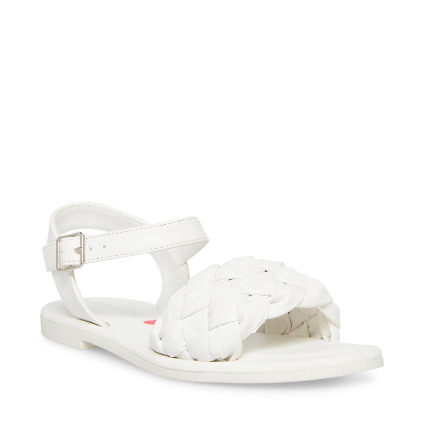 White Steve Madden Jkarina Kids' Flat Sandals | PH 8546IOZ